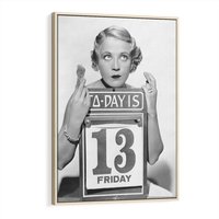 Obraz w ramie 70x100 - Czy to Pech - retro zdjęcie, czarno białe - rama drewno