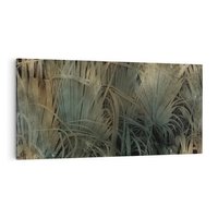 Obraz na płótnie 120x60 - Światło w mroku duszy - liście traw, mroczny klimat