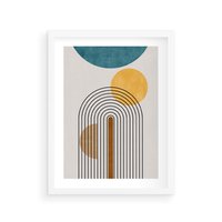 Plakat w ramie 40x50 - Wewnętrzne Labirynty Form - styl mid century, nowoczesna sztuka - rama biała