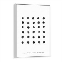Obraz w ramie 80x120 - Boho Sztuka Wolości - minimalistyczny plakat, czarne kropki na białymtle - rama biała