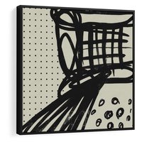 Obraz w ramie 50x50 - Złudne Kontemplacje - abstrakcyjna mroczna kompozycja, nieregularne - rama czarna