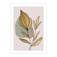 Plakat bez ramy 21x30 - Rozkwitające Wnętrza Światła - abstrakcyjny obraz boho, liście