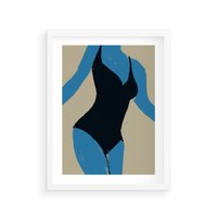 Plakat w ramie 50x70 - Zaklęta Kompozycja - abstrakcyjny plakat, nowoczesna sztuka - rama biała