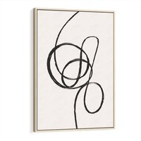 Obraz w ramie 70x100 - Migotliwa Kreatywność - abstrakcyjne szkicowane linie, minimalizm - rama drewno