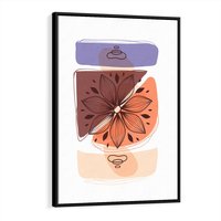 Obraz w ramie 50x70 - Kwiatowa Oaza - abstrakcyjna sztuka, plamy - rama czarna