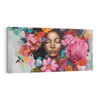 Obraz na płótnie 120x60 - Z Głową w Kwiatach - obraz olejny, sztuka nowoczesna