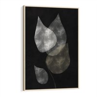 Obraz w ramie 70x100 - Mroczne Złudzenia - abstrakcyjne liście, mroczna atmosfera - rama drewno