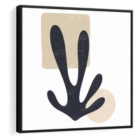 Obraz w ramie 50x50 - Granatowa Odsłona - minimalistyczna nowczesna grafika, styl matisse - rama czarna