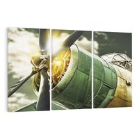 Obraz na płótnie 120x80 - Symbole wojskowych czasów - samolot, śmigło