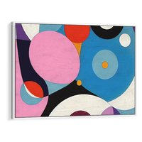 Obraz w ramie 120x80 - Kolorowe Ulotności - abstrakcyjny obraz olejny, żywe kolory - rama biała