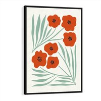 Obraz w ramie 70x100 - Makowe Odkrycie - czerwone kwiaty, maki - rama czarna