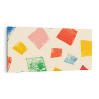 Obraz na płótnie 120x60 - Tęczowe Rytmy - kolorowe tęczowe kwadraty, wesoły kolaż