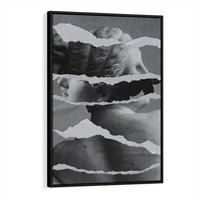 Obraz w ramie 70x100 - Kolaż z Antyczną Rzeźbą - antyczna rzeźba, kolaż ze zdjęć - rama czarna