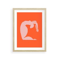 Plakat w ramie 40x50 - Antyczna Godzina - abstrakcja, kobieca sylwetka - rama drewno