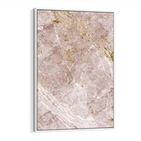 Obraz w ramie 70x100 - Wyjątkowa Stylizacja - marmur, złoto - rama biała