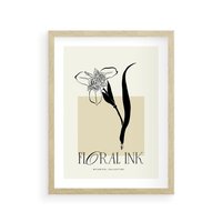 Plakat w ramie 40x50 - Wyblakłe odcienie snów - kwiat, irys - rama drewno