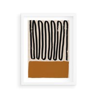 Plakat w ramie 30x40 - Boho Impulsy Kreatywności - abstrakcyjny plakat, brąz - rama biała