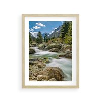 Plakat w ramie 40x50 - Górski strumyk w harmonii - strumyk, górski - rama drewno