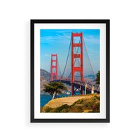 Plakat w ramie 50x70 - W krainie amerykańskich mostów - most, USA - rama czarna