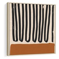 Obraz w ramie 80x80 - Boho Impulsy Kreatywności - abstrakcyjny plakat, brąz - rama drewno