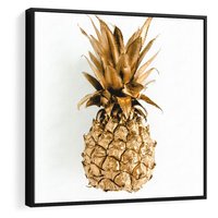 Obraz w ramie 50x50 - Ekskluzywny Akcent - złoty, ananas - rama czarna