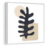 Obraz w ramie 80x80 - Opowieść Przenikających Energii - inspiracja mattise, abstrakcja - rama biała