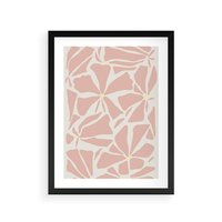 Plakat w ramie 30x40 - Akwarelowe Promienie - abstrakcyjne boho kwiaty, kompozycja - rama czarna