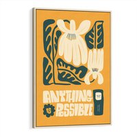 Obraz w ramie 80x120 - Impulsy Harmonii - kwiaty, nowoczesny plakat - rama drewno