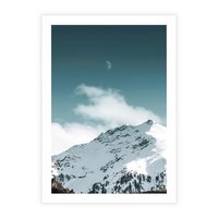 Plakat bez ramy 40x50 - Nocna Magia w Górach - fotografia, śnieg