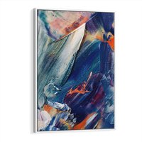 Obraz w ramie 50x70 - Rytmy ukrytych pragnień - chaos i abstrakcja, plamy koloru - rama biała