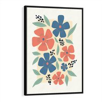 Obraz w ramie 50x70 - Kolorowe liście tęsknot - minimalistyczny plakat, grafika - rama czarna