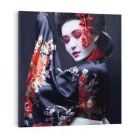 Obraz na płótnie 40x40 - Elegancka japońska gejsza - japońska, gejsza