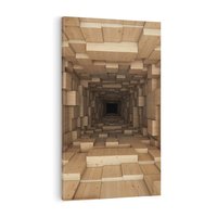 Obraz na płótnie 70x100 - Abstrakcyjny 3D tunel: Podróż w głębię - 3D, tunel