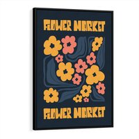 Obraz w ramie 50x70 - Impulsy Rozkwitu - plakat, granatowe tło - rama czarna