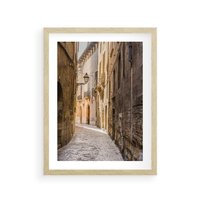 Plakat w ramie 30x40 - Perspektywa Uliczki - uliczka, perspektywa - rama drewno
