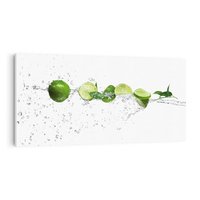 Obraz na płótnie 140x70 - Świeże limonki i woda - limonki, woda