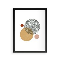 Plakat w ramie 30x40 - Wewnętrzne Formy - koła okręgi, abstrakcyjna nowoczesna sztuka - rama czarna
