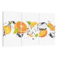 Obraz na płótnie 120x80 - Słoneczne pomarańcze z wodą - pomarańcze, woda