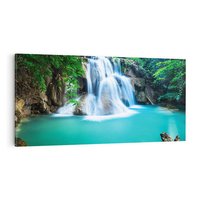 Obraz na płótnie 100x50 - Tajlandia: wodospad w zielonym lesie - Tajlandia, wodospad