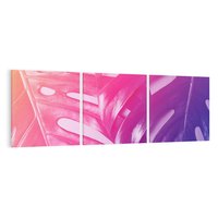 Obraz na płótnie 150x50 - Monstera Kwiaty Liście - monstera, kwiaty