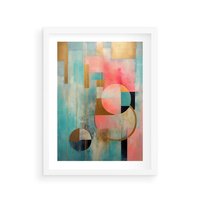 Plakat w ramie 30x40 - Abstrakcyjny Bałagan - abstrakcja, obraz olejny - rama biała