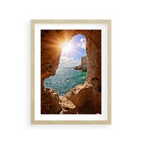 Plakat w ramie 50x70 - Potęga Natury - morze, klify - rama drewno