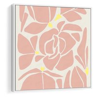 Obraz w ramie 80x80 - Rozplątane Akwarelowe Formy - abstrakcyjne boho kwiaty, kompozycja - rama biała