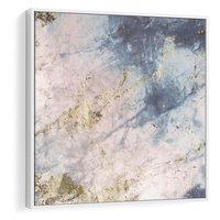 Obraz w ramie 80x80 - Luksusowa Dekoracja - marmur, złoto - rama biała