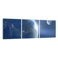 Obraz na płótnie 120x40 - Spotkanie księżyca i Ziemi - księżyc, ziemia