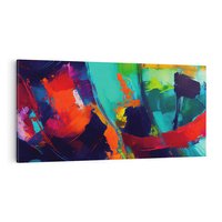Obraz na płótnie 120x60 - Abstrakcyjne wizje czasu - żywe radosne kolory, plamy kolory