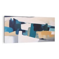 Obraz na płótnie 140x70 - Turkusowe Maźnięcia - obraz, abstrakcja