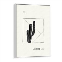 Obraz w ramie 50x70 - Zaklęta roślinna ekspresja - nowoczesna sztuka, minimalistyczny styl - rama biała