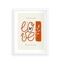 Plakat w ramie 30x40 - Pastelowa Siła Miłości - miłość, love - rama biała