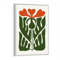 Obraz w ramie 50x70 - Minimalistyczny Urok Kwiatu - kwiat, sztuka nowoczesna - rama biała